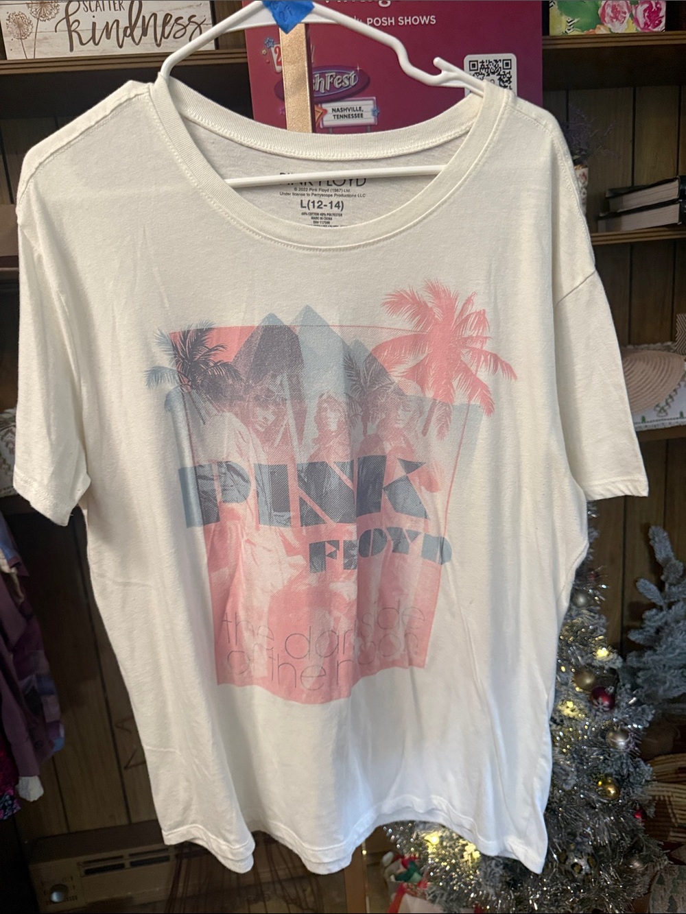 Pink Floyd White Tee with Subtle Pink Accent